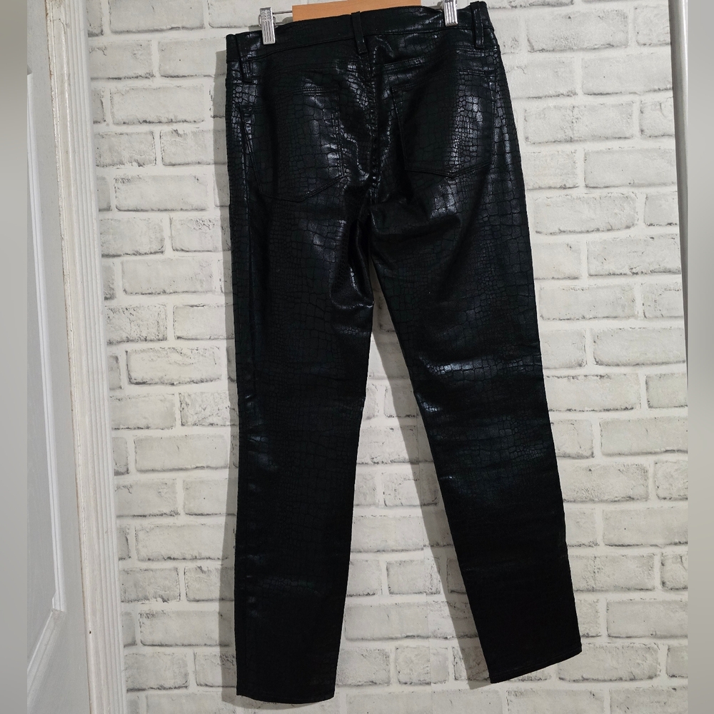 Frame Le High Skinny Noir Croc Black Size 27 - Picture 7 of 12
